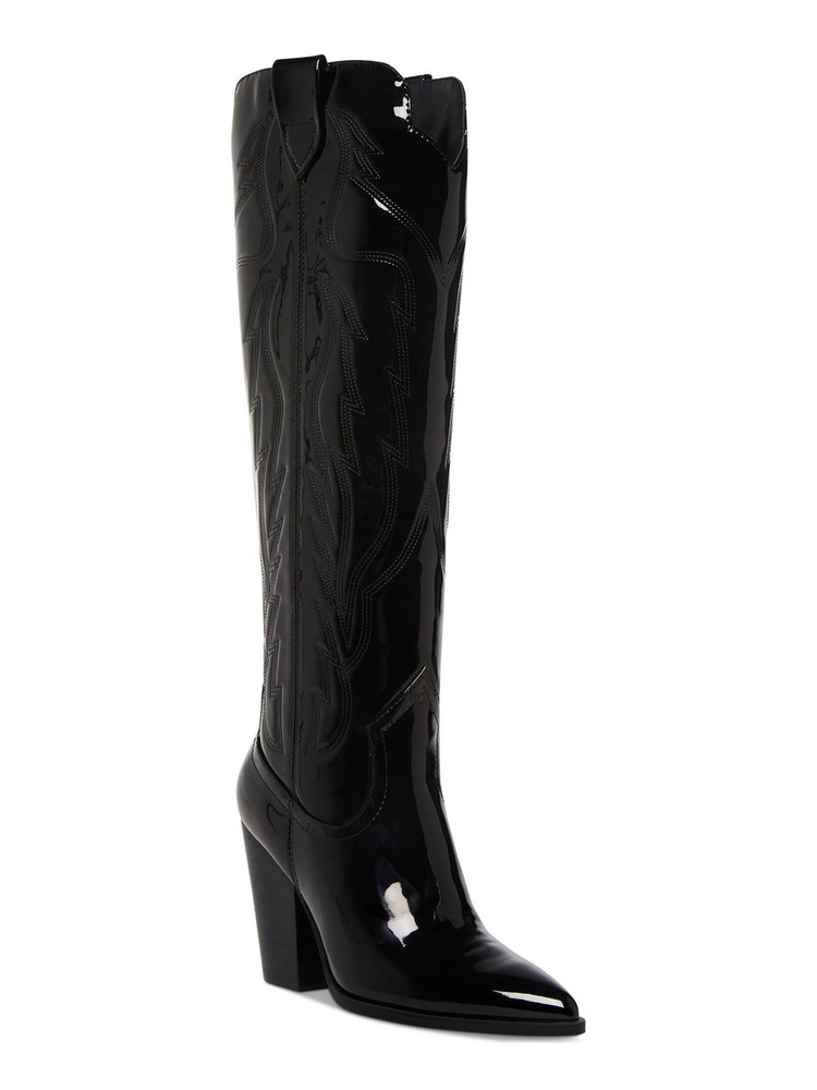 Steve Madden Black Tonal Pull Tab Tessy Pointed Toe Boots Women’s Size 8.5 Medium