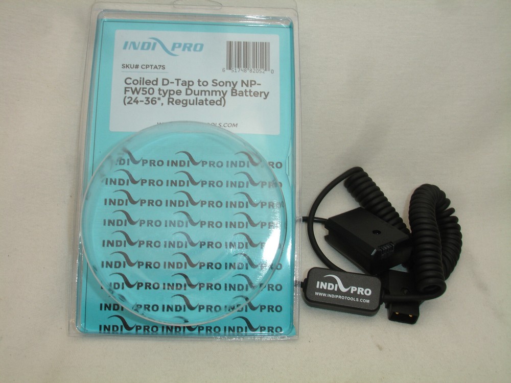 IndiPRO Tools D-Tap to Sony NP-FW50 Coiled Dummy Battery Cable 24-36