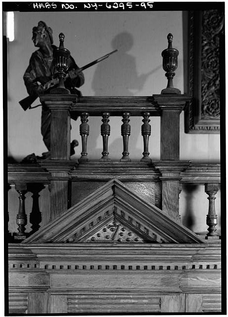 SECOND FLOOR, TENTH COMPANY ROOM, DETAIL OF PEDIMENT OVER PANEL - Seventh