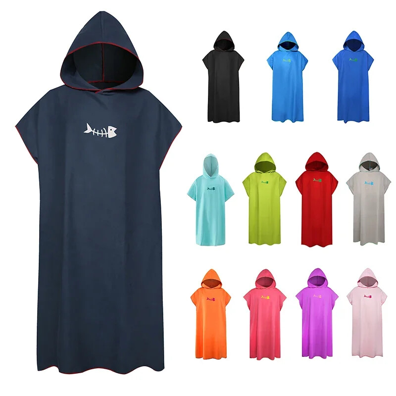Quick-Dry Microfiber Surf Poncho Changing Towel with Hood for Beach & Swim