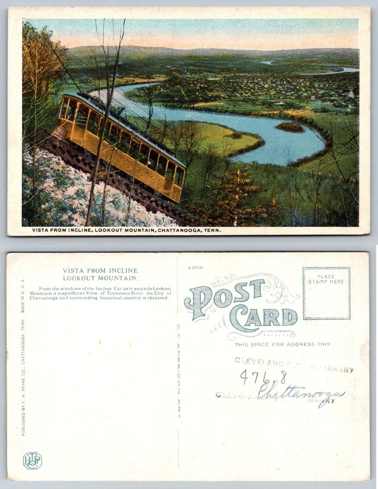 Lookout Mountain Incline Chattanooga TN Postcard Tennessee River View