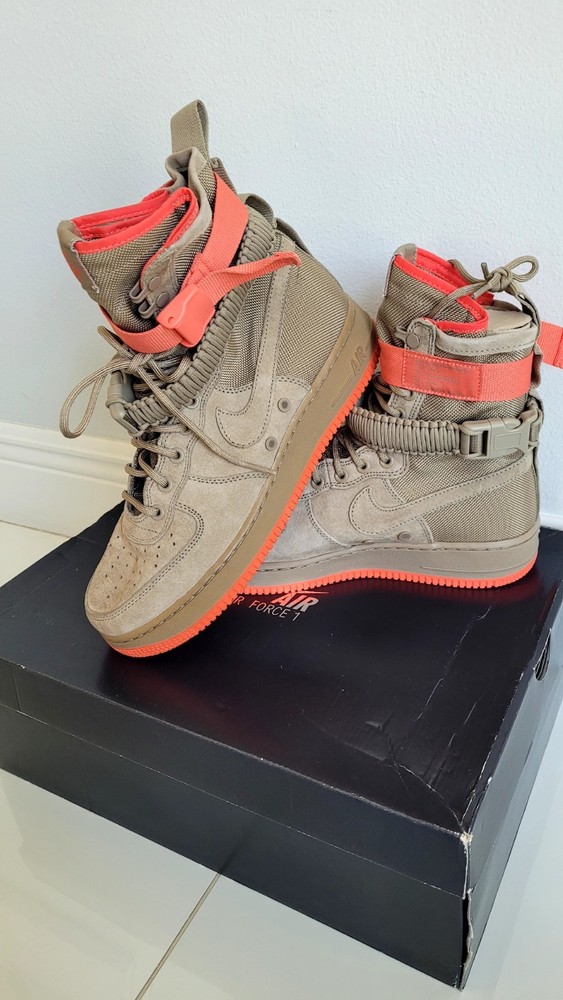 Nike SF AF1 Khaki Rush Coral Air Force 1 Boot Men's Size 9.5