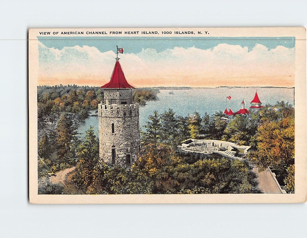Postcard View of American Channel from Heart Island Thousand Islands New York