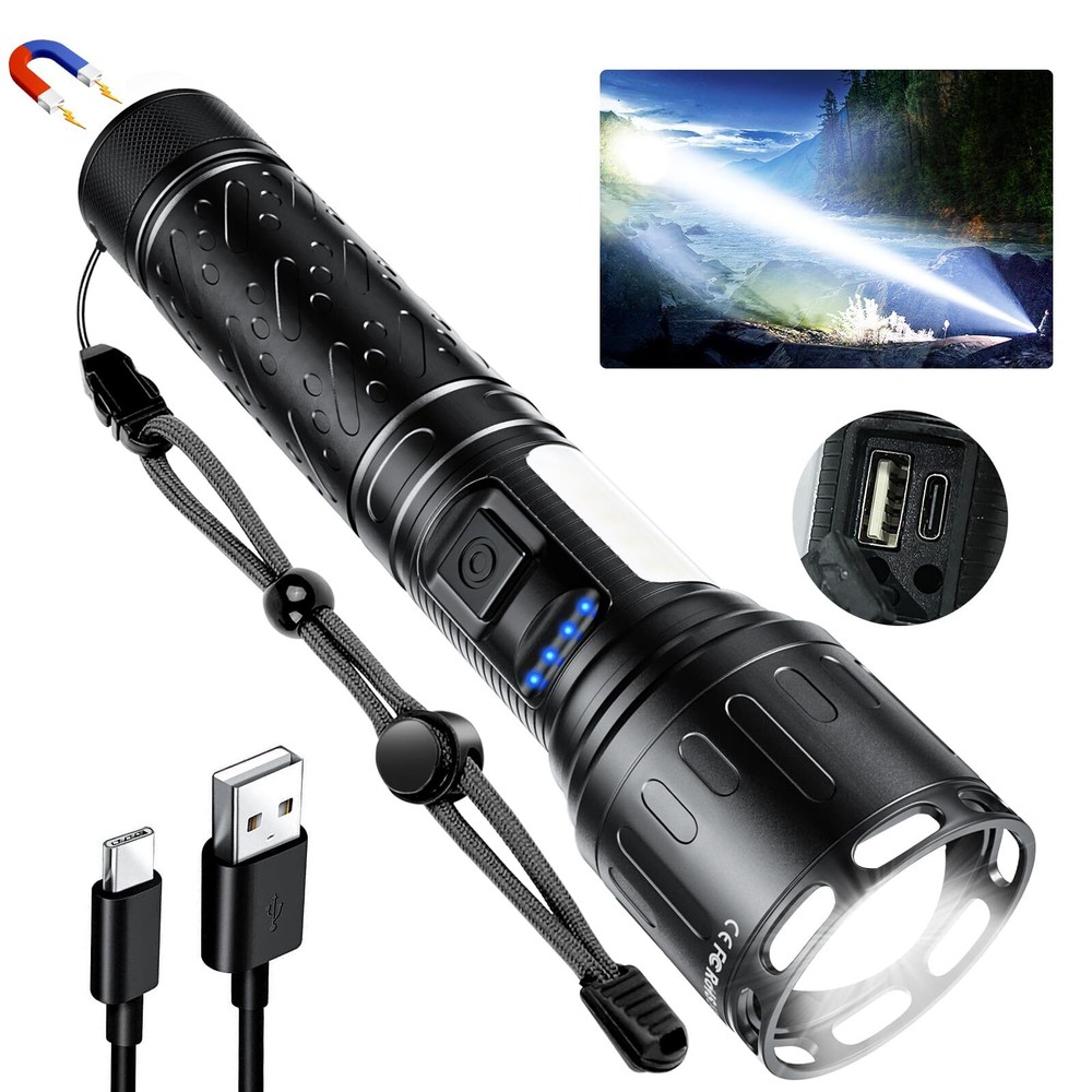 Flashlights High Lumens Rechargeable- 100,000LM Super Bright Tactical Magneti...