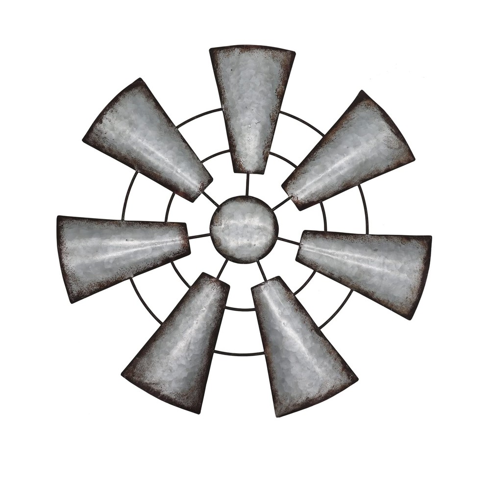 Fleecy day Windmill Wall Decor 22in, Rustic Metal Farmhouse Windmill Wall Art...