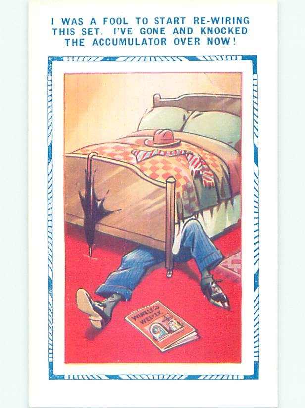 Bamforth Comic signed MAN SLEEPING UNDER BED : make an offer AB9778