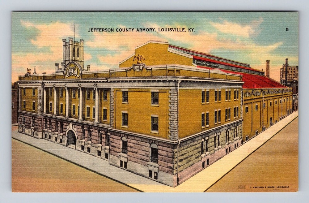 Louisville KY-Kentucky, Jefferson County Armory, Vintage Postcard