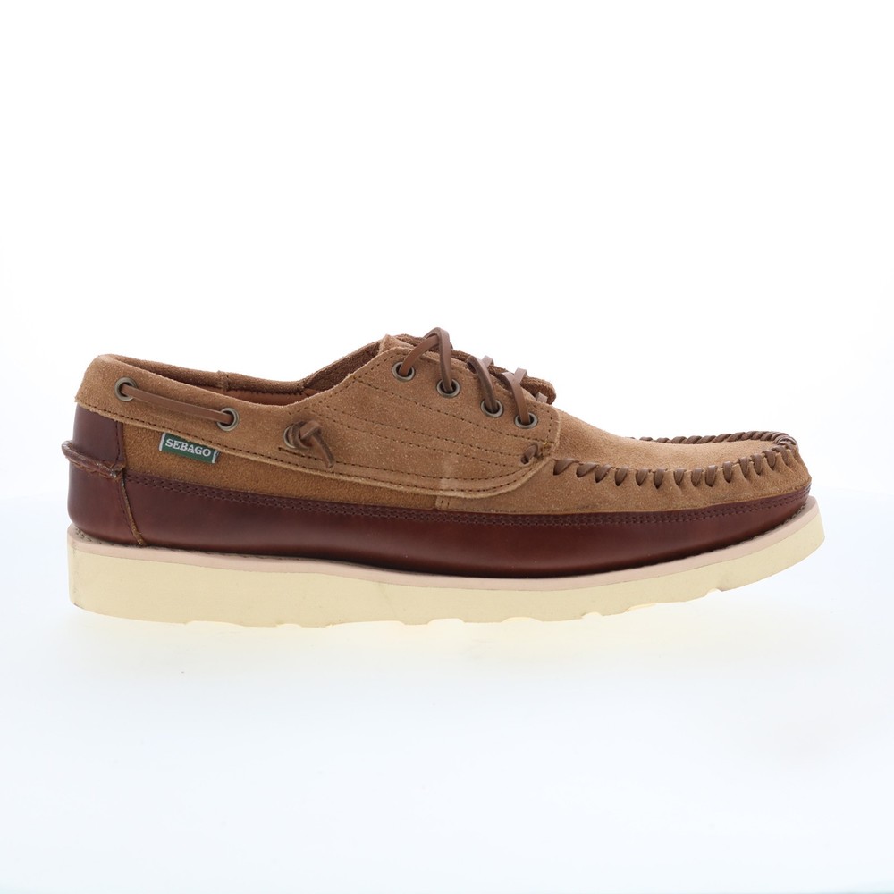Sebago Keuka Lea Canoe Moc Mens Brown Suede Loafers & Slip Ons Boat Shoes
