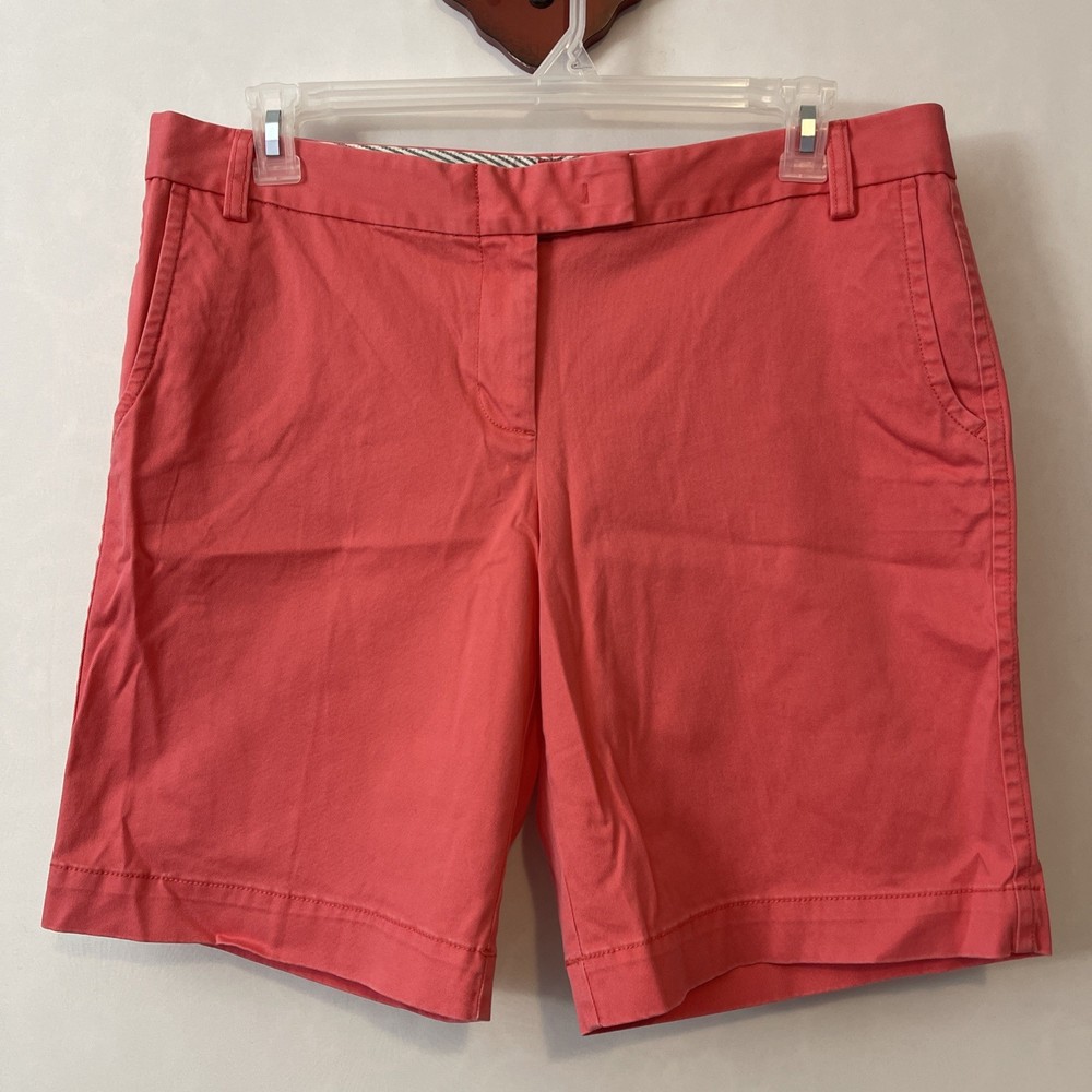J Crew Womens Size 14 City Fit Stretchy Chino-Style Long Pink Shorts! A3944