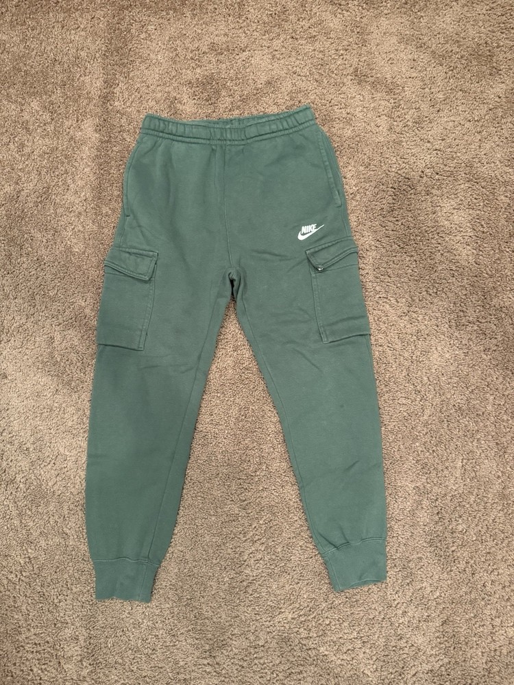 Nike Men’s XS Green Cargo Jogger Sweatpants Drawstring Pockets