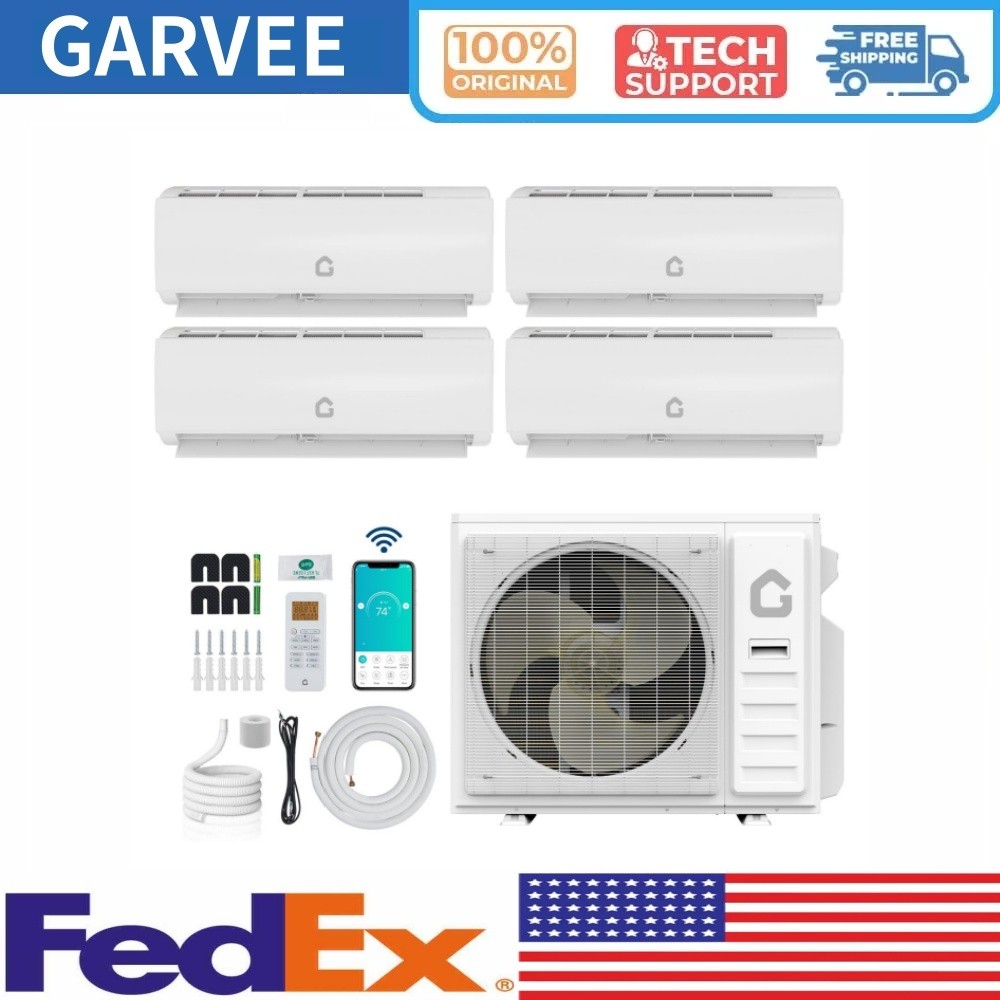 4 Zone Mini Split 35000BTU Quad Zone Mini Split Air Conditioner 16Ft Copper Line