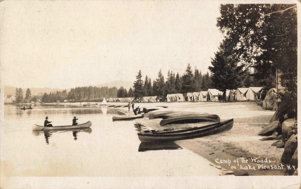 Camp of the Woods on Lake Pleasant New York NY 1924 Real Photo RPPC
