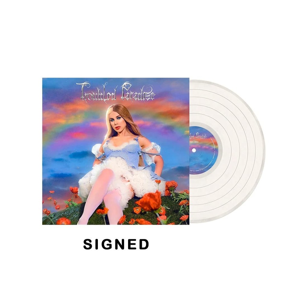 Slayyyter - Troubled Paradise AUTOGRAPHED SIGNED COVER Clear Vinyl LP s x/2500