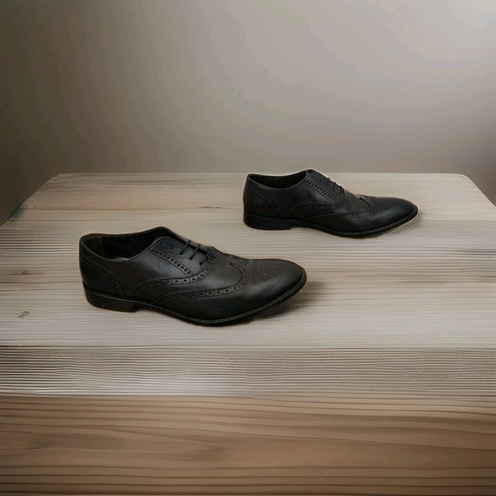 To Boot New York Adam Derrick Blck Leather WingTip Oxford Shoes Men's Size 13