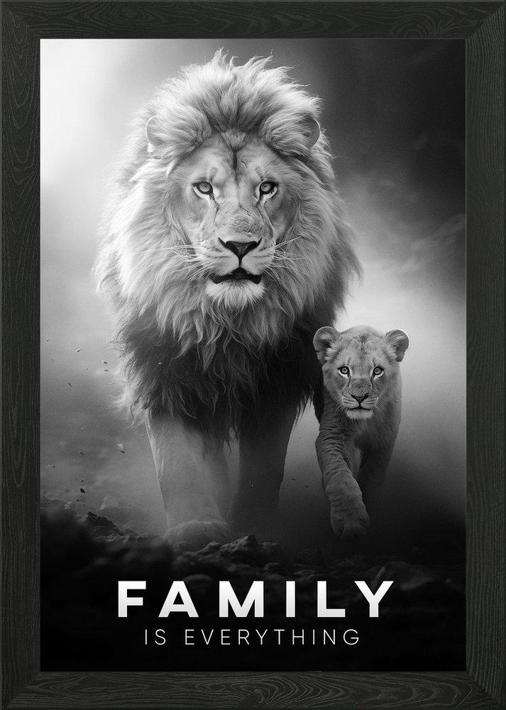 Lion Quote Motivation Framed Wall Art Poster Canvas Print Picture