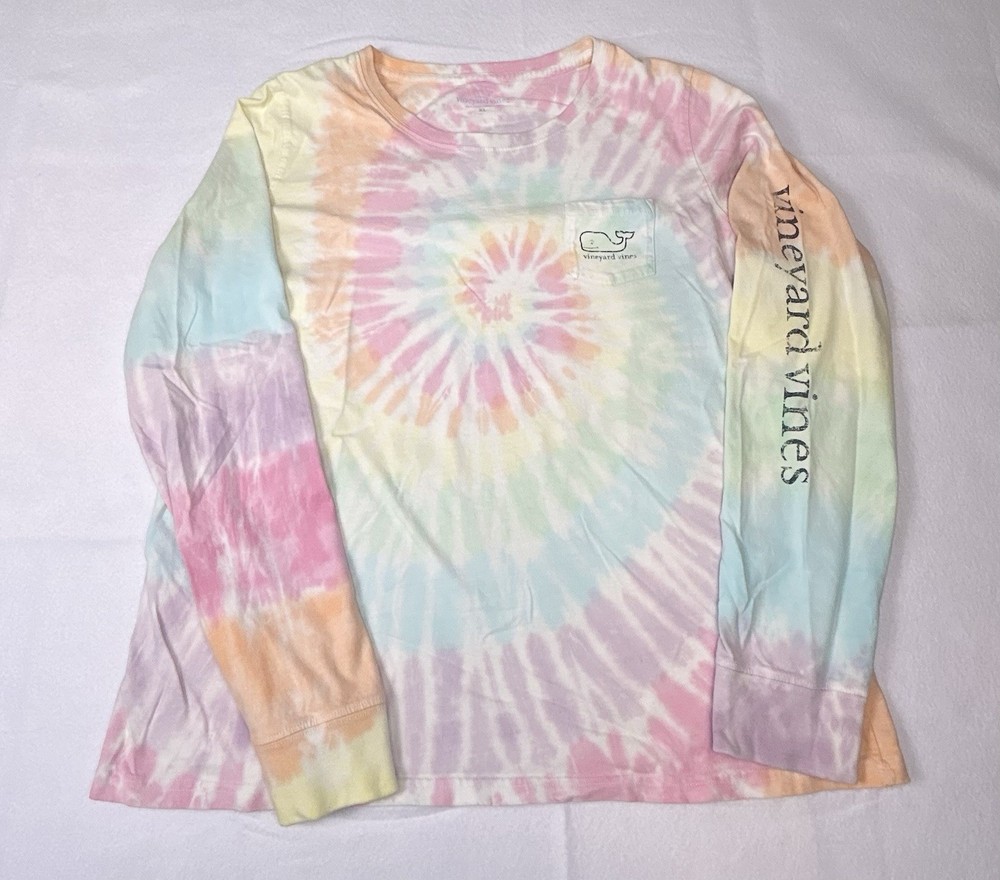 Vineyard Vines XL  100% Cotton Long Sleeve TShirt Womens Tie Dye