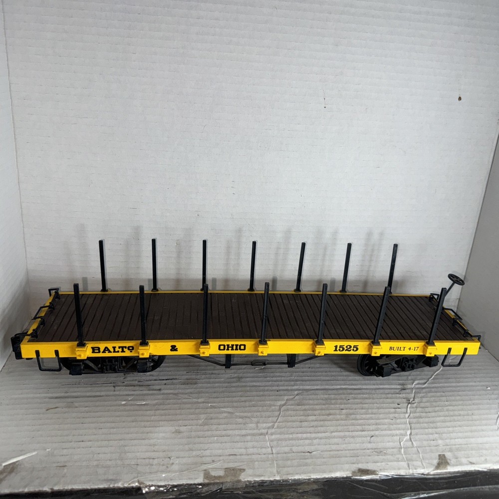 Bachmann G Scale B&O Flat Car With Stakes For Train Set Layout #1525