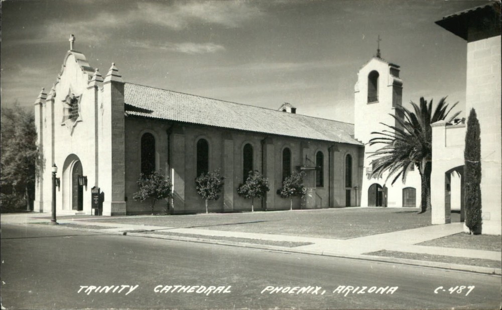 RPPC Phoenix Arizona Trinity Cathedral unused real photo postcard