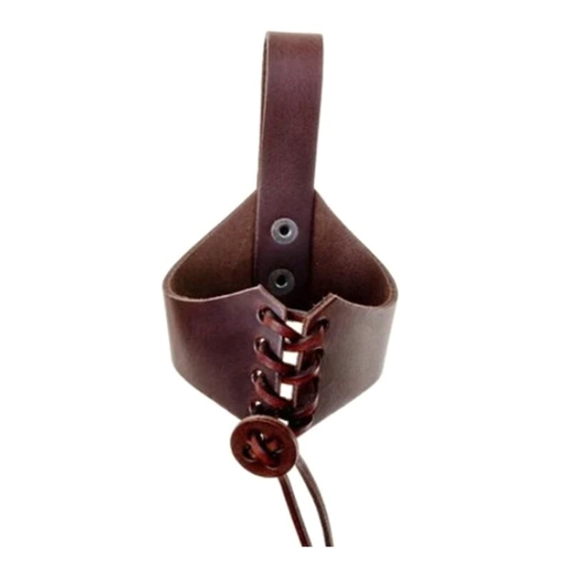 Leather Horn Cup Holder for Coffee Shops Adjustable Mug Cover Beer Belt Sleeve