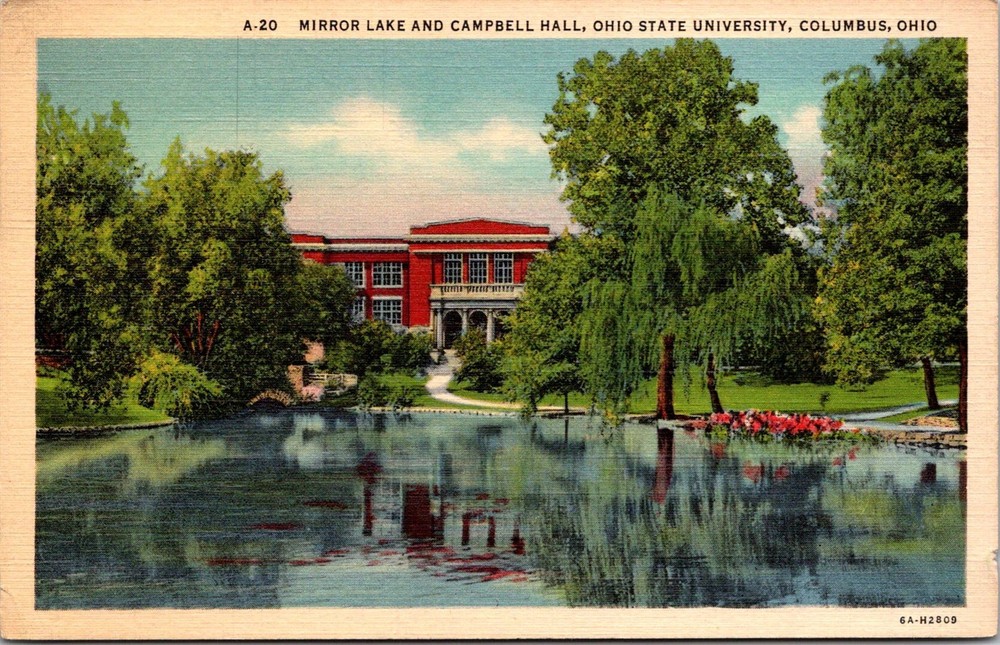 Mirror Lake Campbell Hall Ohio State University Columbus Postcard