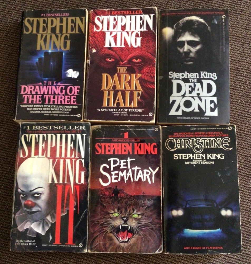 Vintage Stephen King Lot of 6 Paperback Books Various Titles Horror Reader Copy