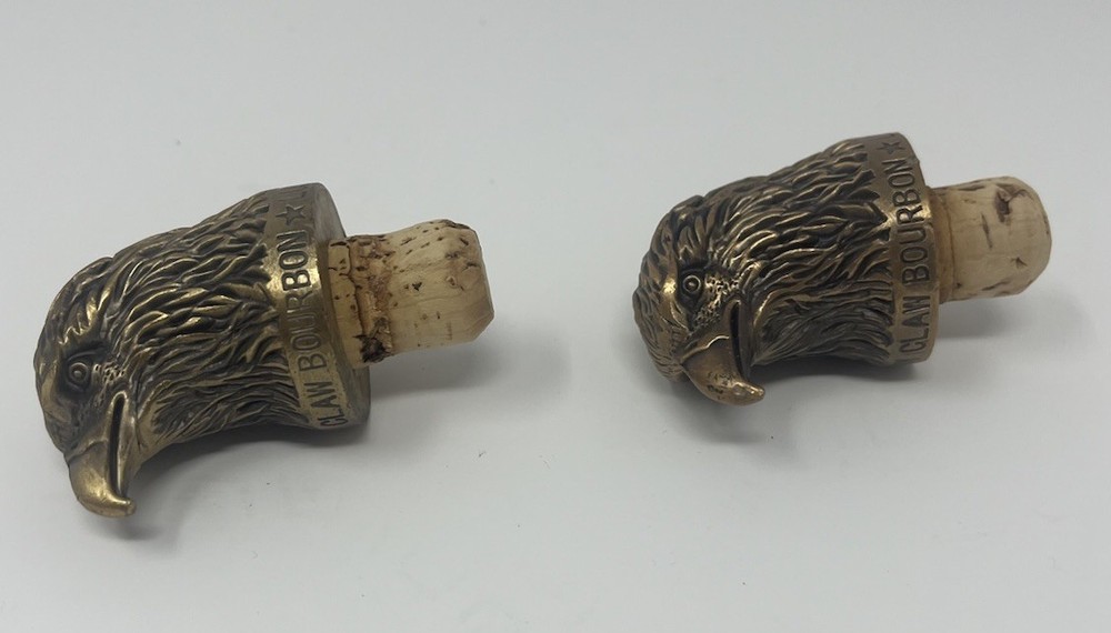 2 x LUSTY CLAW BOURBON Whiskey Eagle Head Stoppers Only Metal Heavy