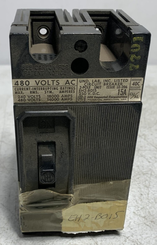 Siemens EH2-B015 Circuit Breaker 480V 15 Amp 2 Pole