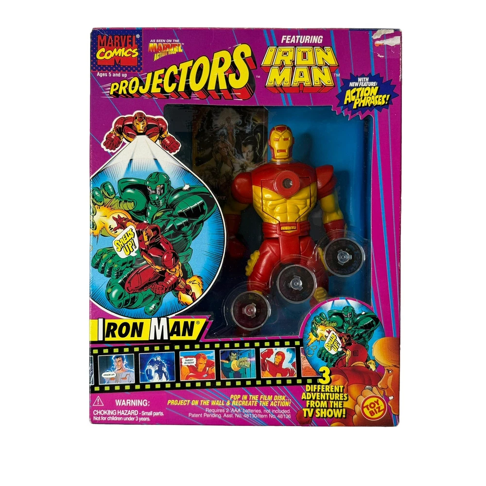 1995 Marvel Comics Iron Man Projector With 3 Different Adventures by Toy Biz