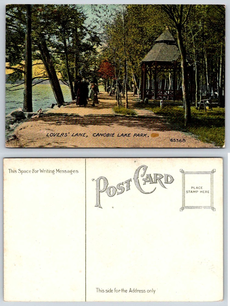 Salem New Hampshire CANOBIE LAKE PARK LOVERS LANE GAZEBO Postcard Q209