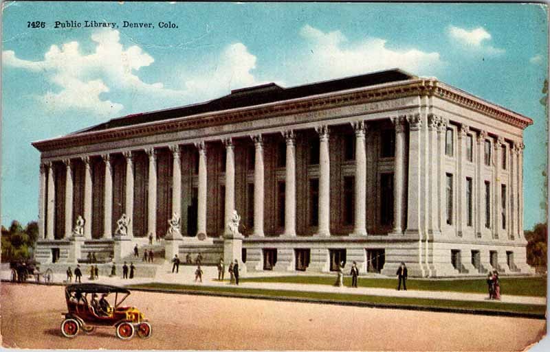 Postcard LIBRARY SCENE Denver Colorado CO m/09 AO7585