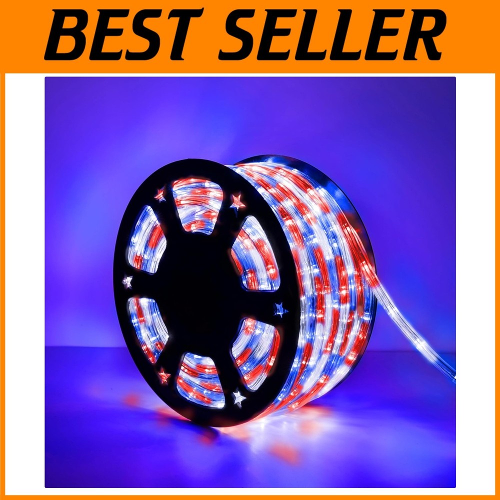 Versatile 100ft LED Rope Lights with 8 Modes - Perfect for Outdoor Celebrations