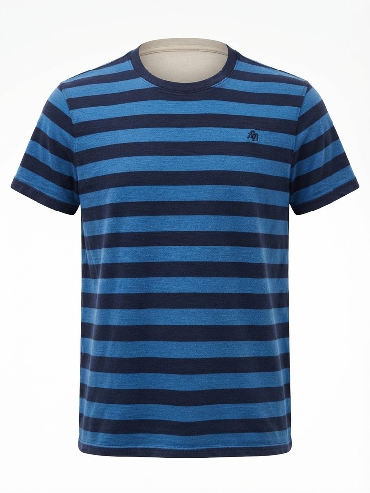 Aéropostale Men's T-Shirt Size XL Blue Navy Striped Short Sleeve Cotton Tee