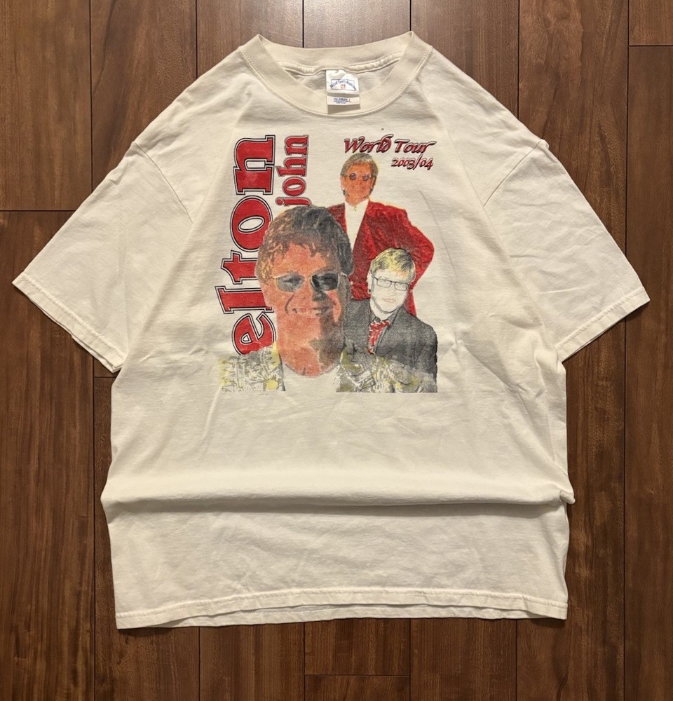 Elton John World Tour 2003/04 T-Shirt Size L Vintage Concert Tee