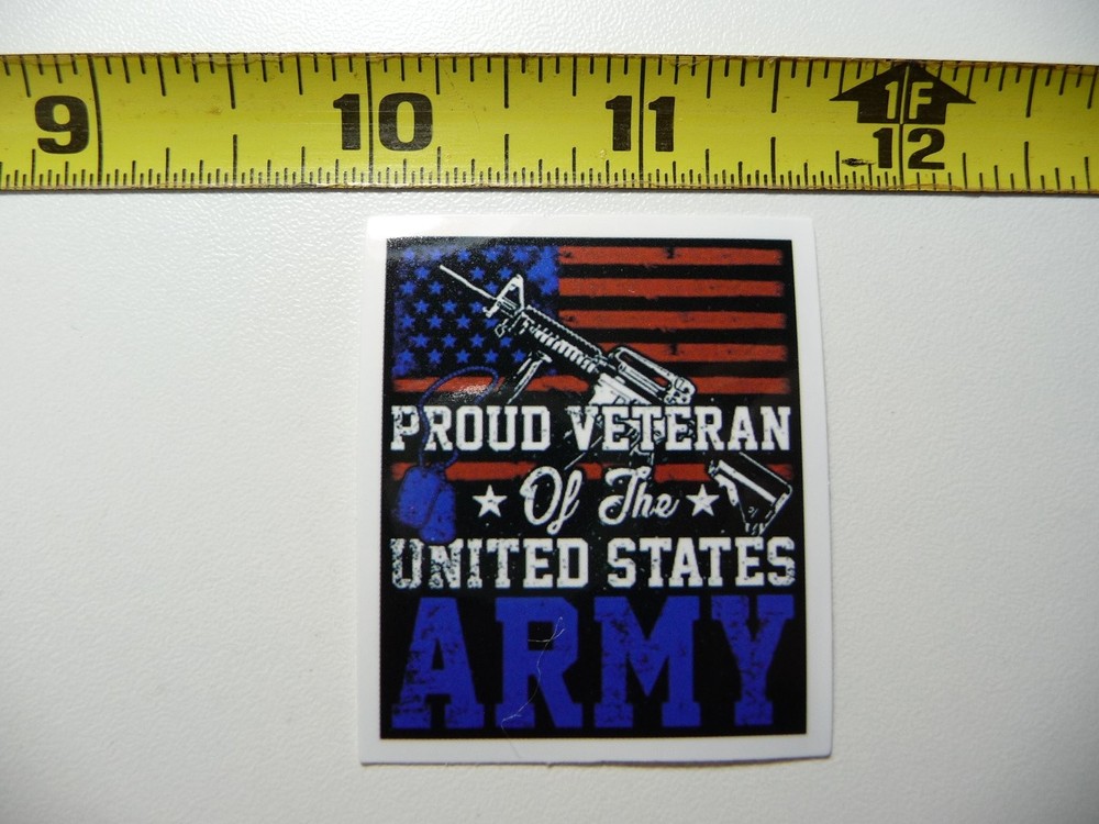 PROUD VETERAN US ARMY DECAL STICKER WORK JOB HARD HAT PRIDE