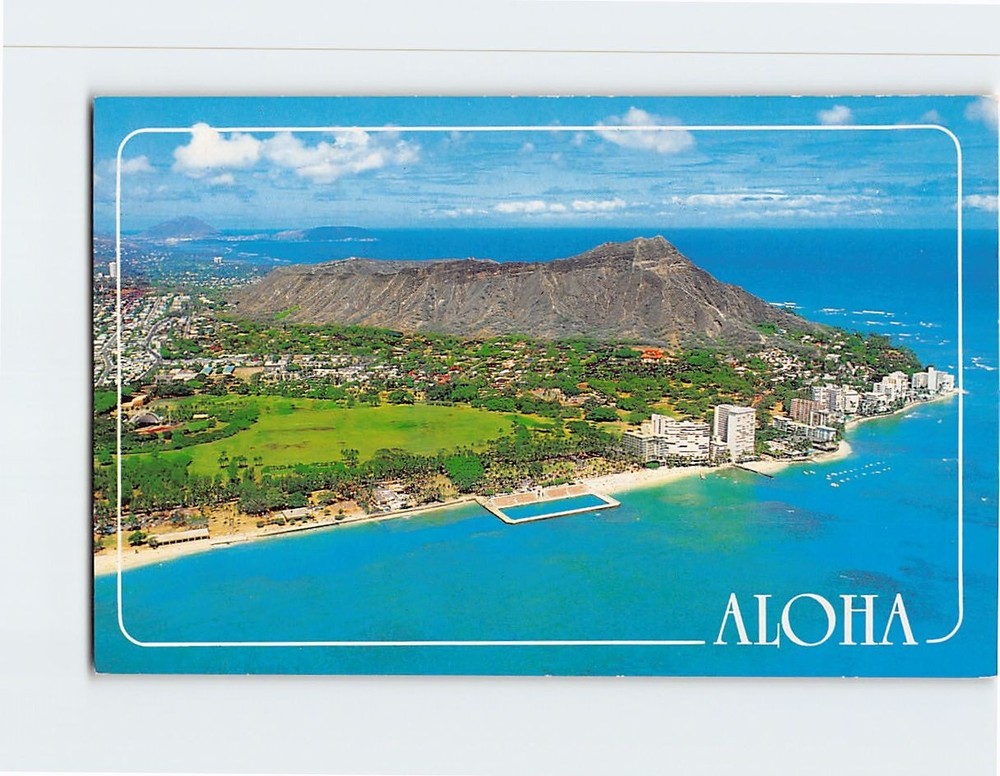 Postcard Aerial View Diamond Head Hawaii USA