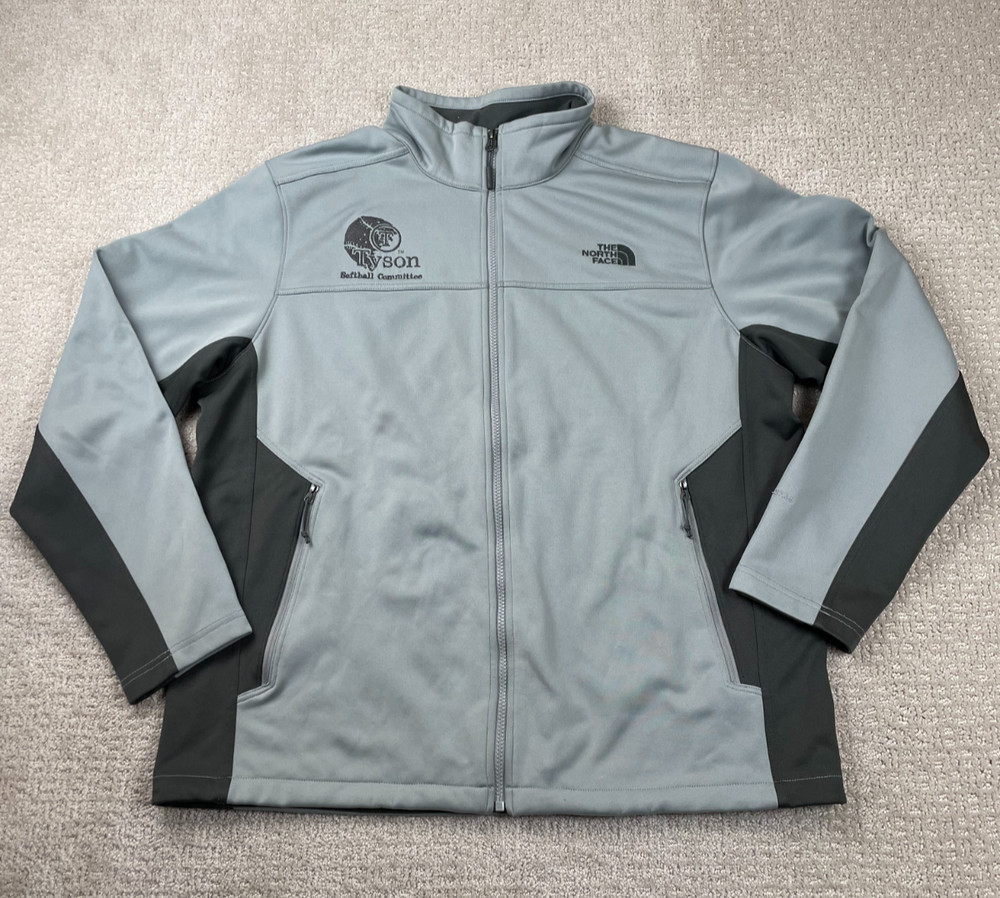 The North Face Jacket Mens XL Gray Ridgeline Softshell Full Zip Windwall Hiking