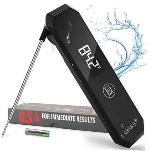 Meat Thermometer Digital 0.5 Sec Instant Read Thermometer, Ultra Fast Black