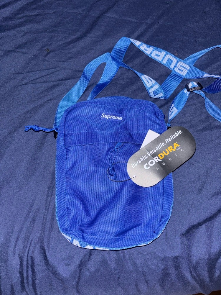 Supreme Shoulder Bag Blue Adjustable Strap Men's Designer Casual Travel