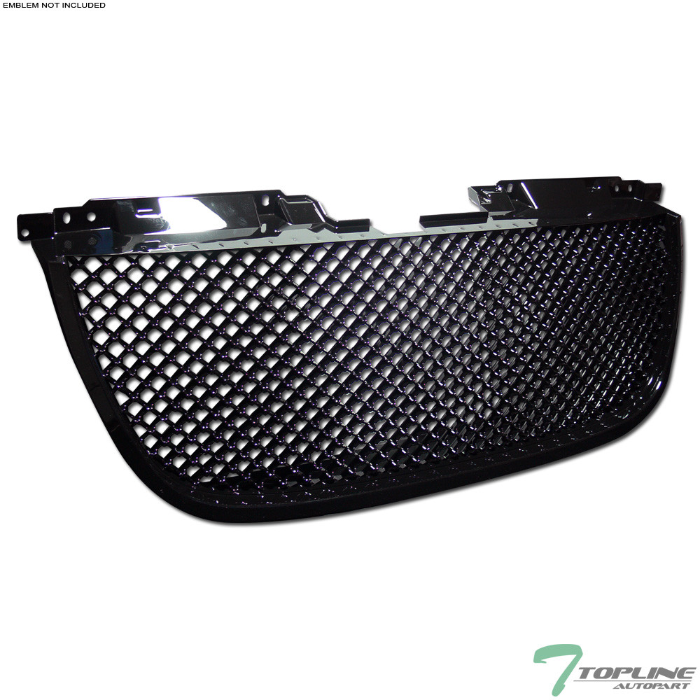 Topline For 2007-2014 GMC Yukon/Denali Mesh Front Hood Bumper Grill Grille - Blk