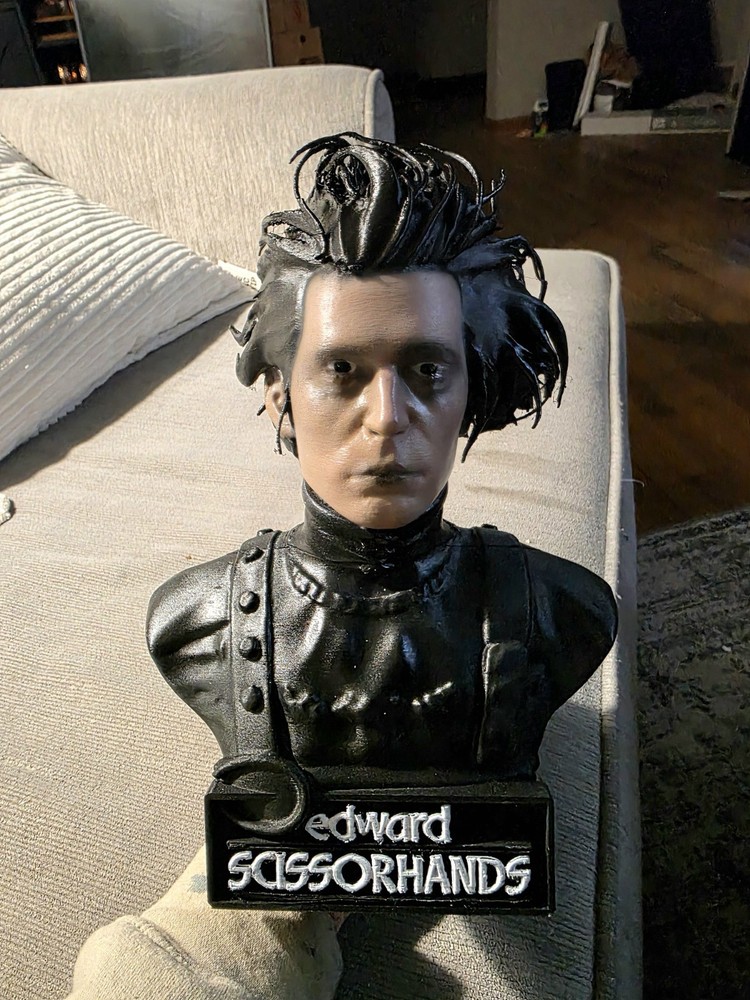 Edward Scissorhands Bust  Johnny Depp Horror Movie Memorabilia Figurine