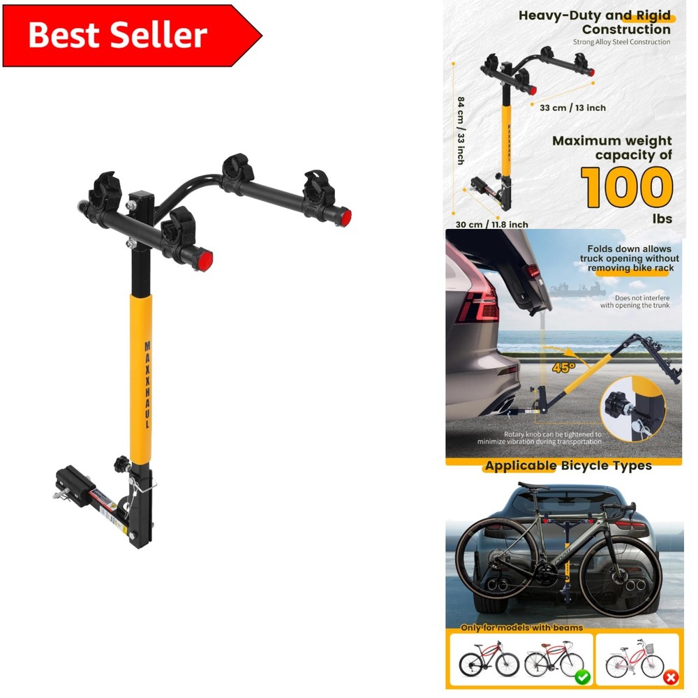 All-Steel 2-Bike Hitch Mount Carrier - Durable Travel Solution