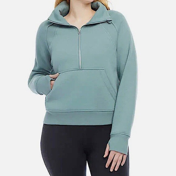 *NWT* Danskin Ladies Mixed Half Zip Pullover Sweatshirt (Tidewater Teal, XXL)