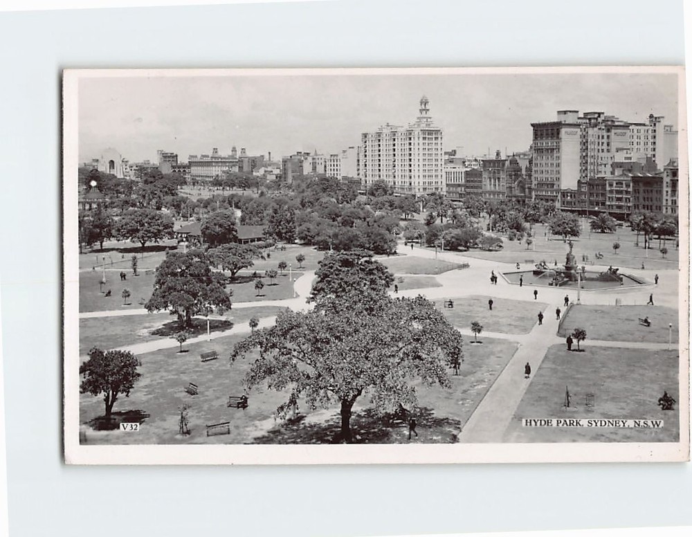 Postcard Hyde Park Sydney Australia