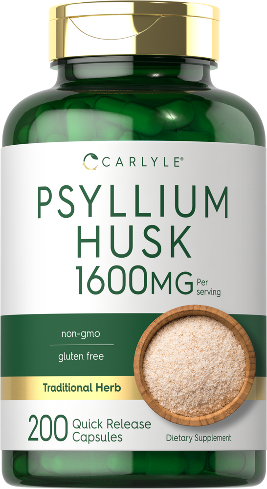 Psyllium Husk Capsules | 1600mg | 200 Count | Fiber Supplement | by Carlyle