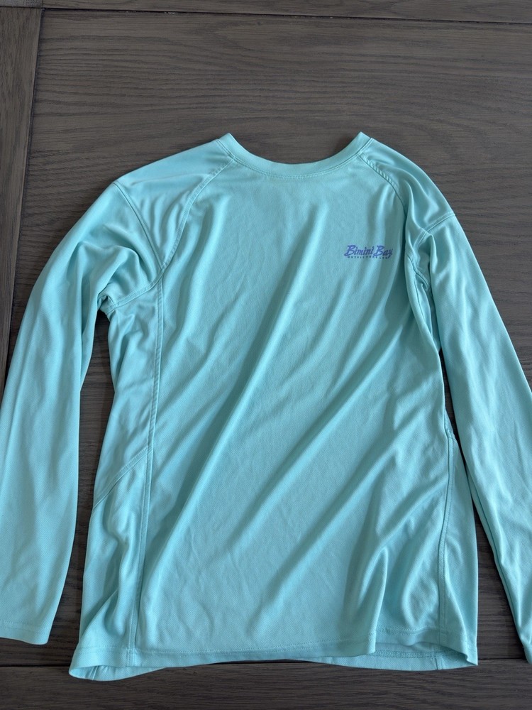 Bimini Bay T-Shirt Men's M Teal Performance Long Sleeve
