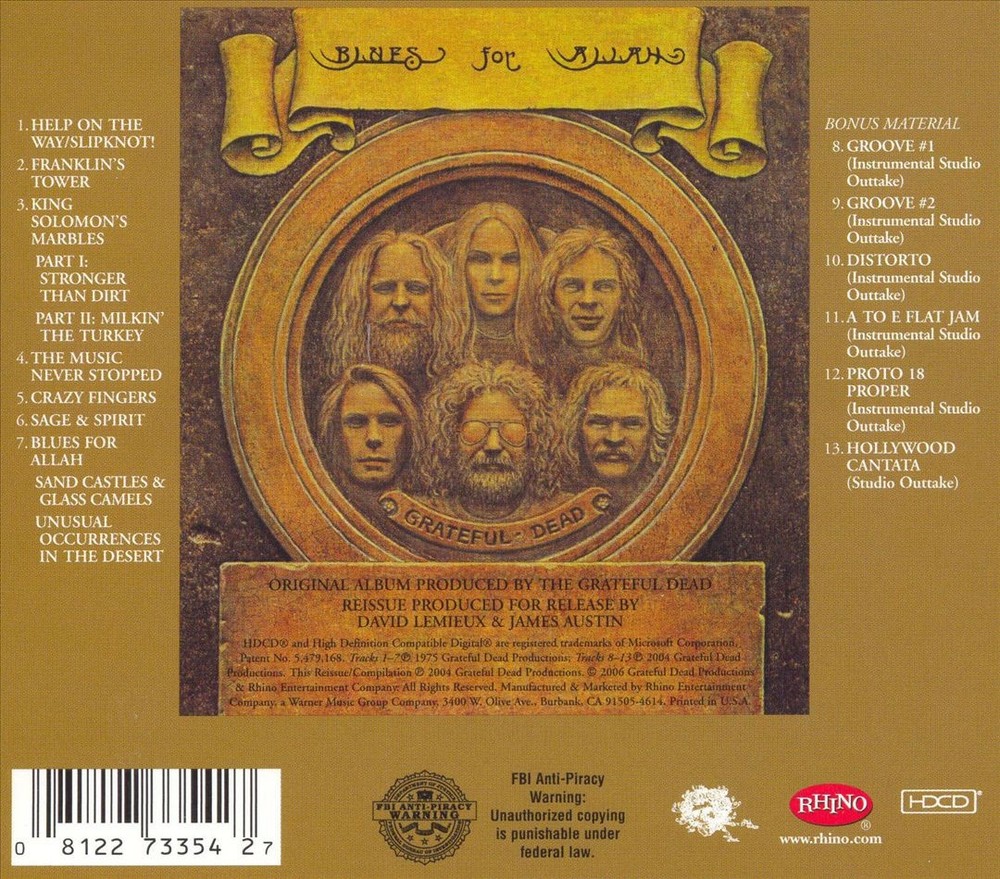 Grateful Dead Blues For Allah: Expanded & Remastered New Cd