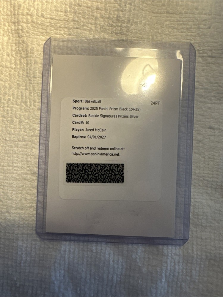 2024-25 Prizm Black Basketball Rookie Signature Prizm True Silver Jared McCain