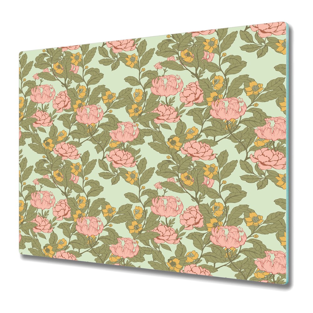 Glass Chopping Board Elegant Roses vintage still life Colourful retro floral