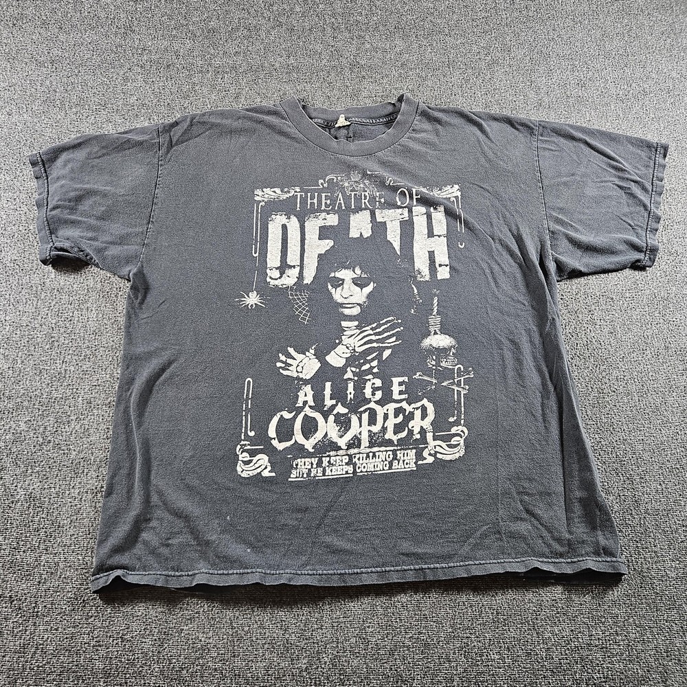 Alice Cooper Theatre Of Death Tour Shirt Mens XL Black Band Graphic Tee 2010