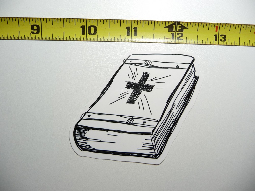Black & White Bible Cross Symbolizing Christian Faith & Belief
